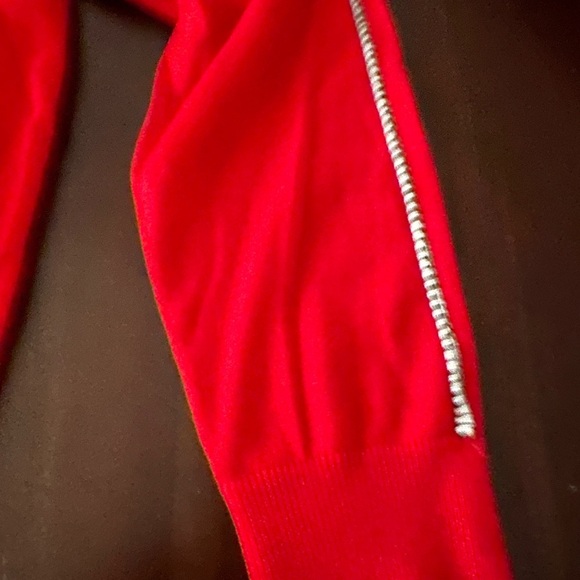 SANDRO Paris Red Wool Sweater Piping Details - Picture 3 of 6